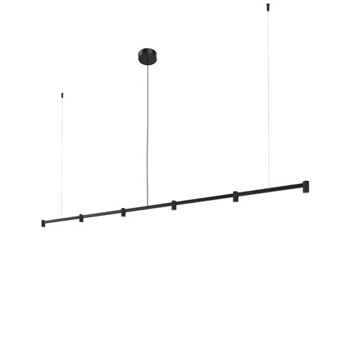 Wever & Ducré+TRACE CHANDELIER 2.0 LED 16W 1160lm 3000K CRI>90 30°, hämardatav phase-cut, rippvalgusti, matt must